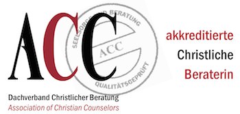 Hier sollten Sie das Logo, das mich als akkreditierte christliche Beraterin (ACC) ausweist, sehen ...